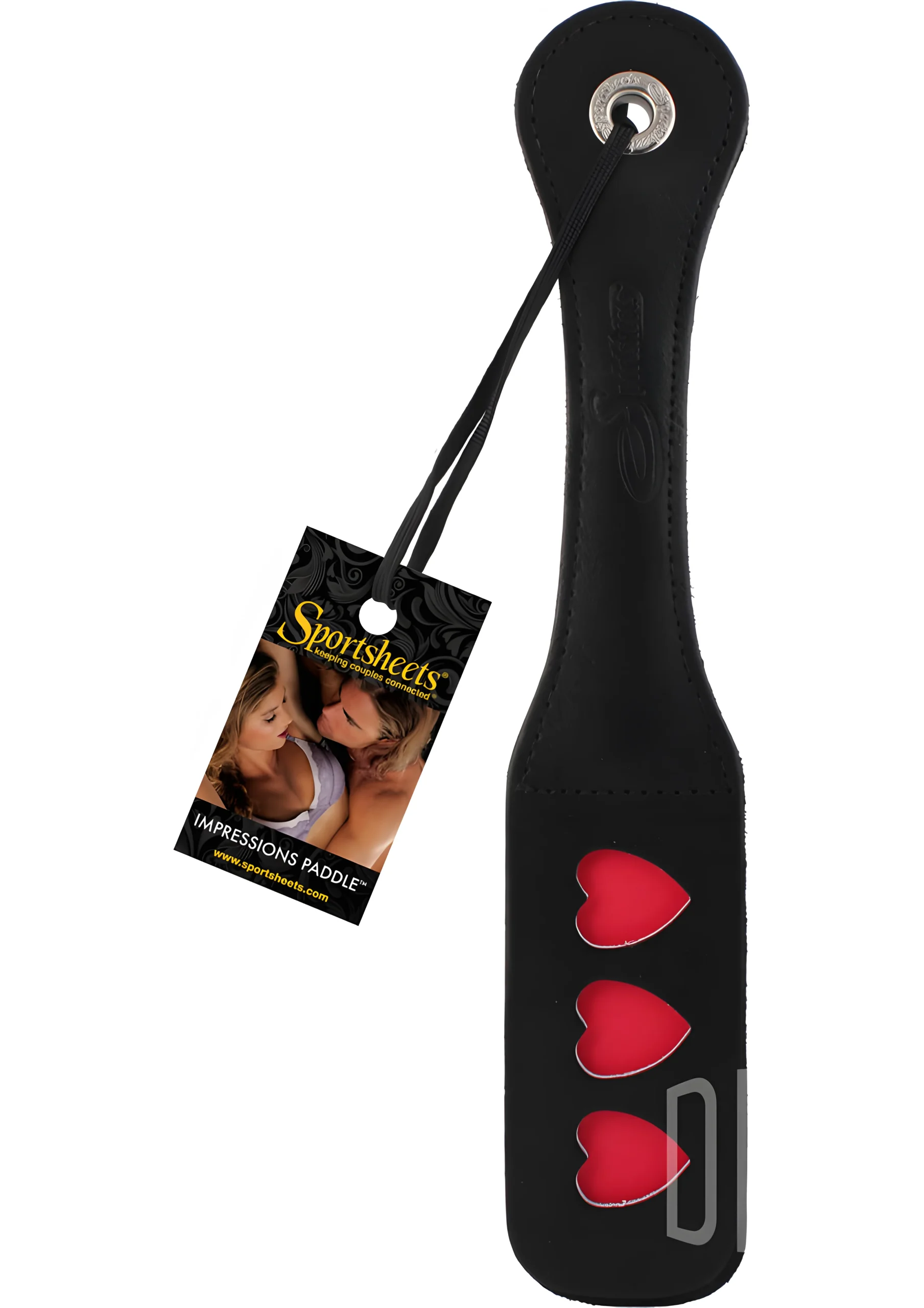 Leather Impression Paddle 12 Inch Hearts