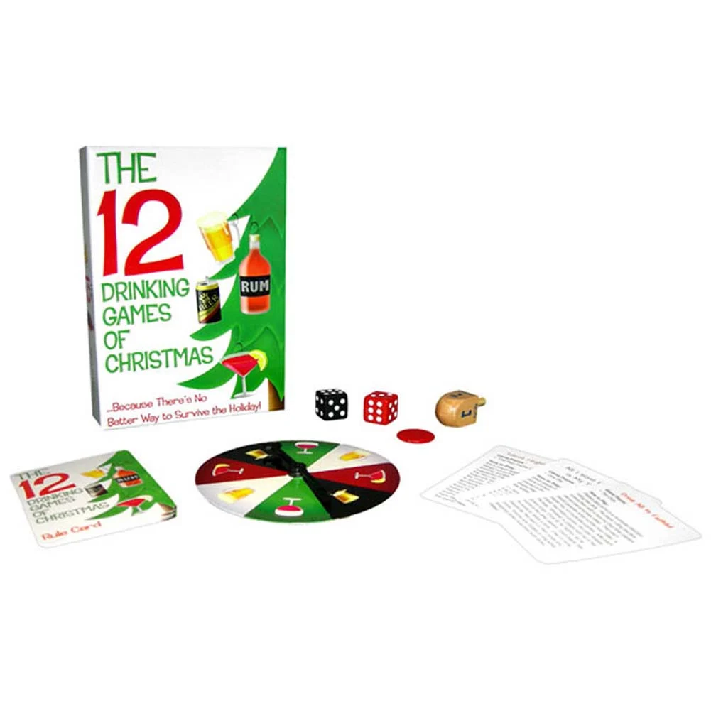 12 Drinking Games of Christmas Holiday Game Set