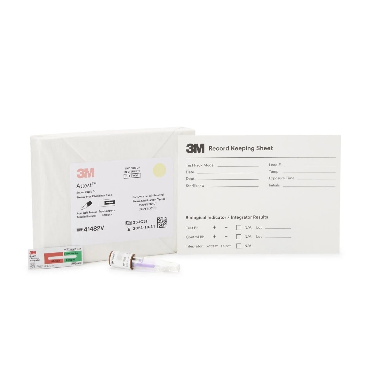 3M Attest Super Rapid 5 Steam Plus Sterilization Biological Indicator Challenge Pack