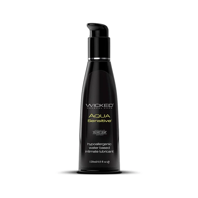 Wicked Aqua Sensitive Water-Based Lubricant by Wicked Sensual Care Collection – 4 oz.
