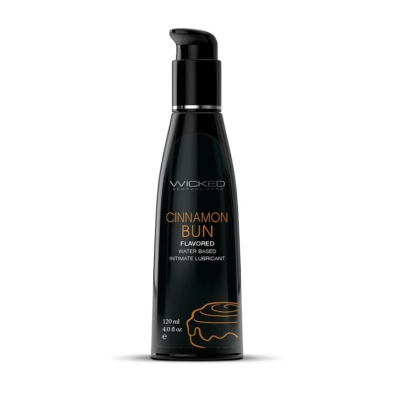 Wicked Aqua Cinnamon Bun Water-Based Lubricant 4 oz. by Wicked Sensual Care Collection