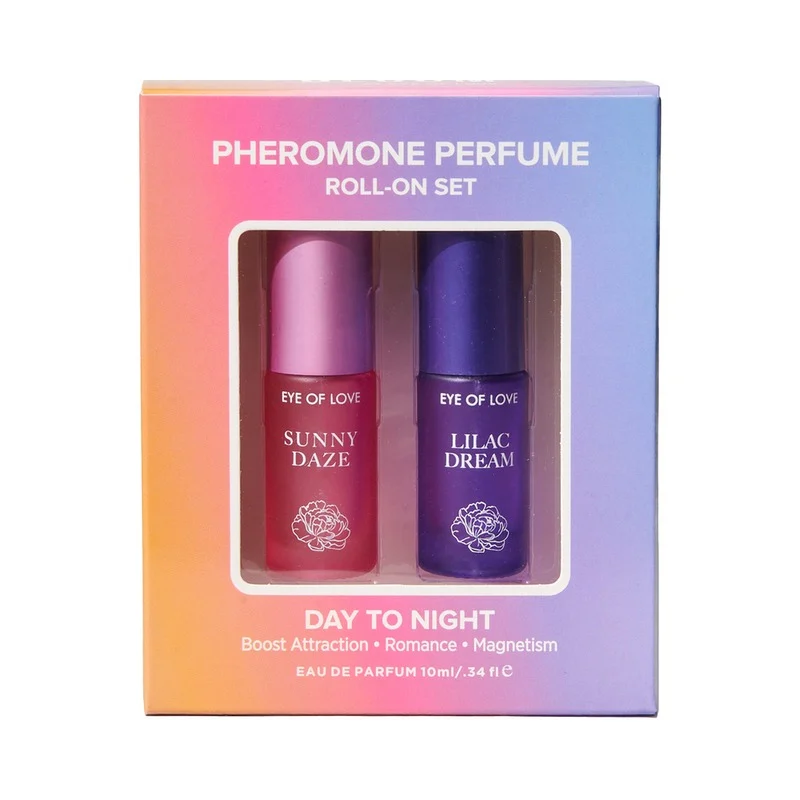 A&R Naturelles Inc Eye of Love Bloom Day to Night Pheromone Roll-On Set for Her – 0.34 oz