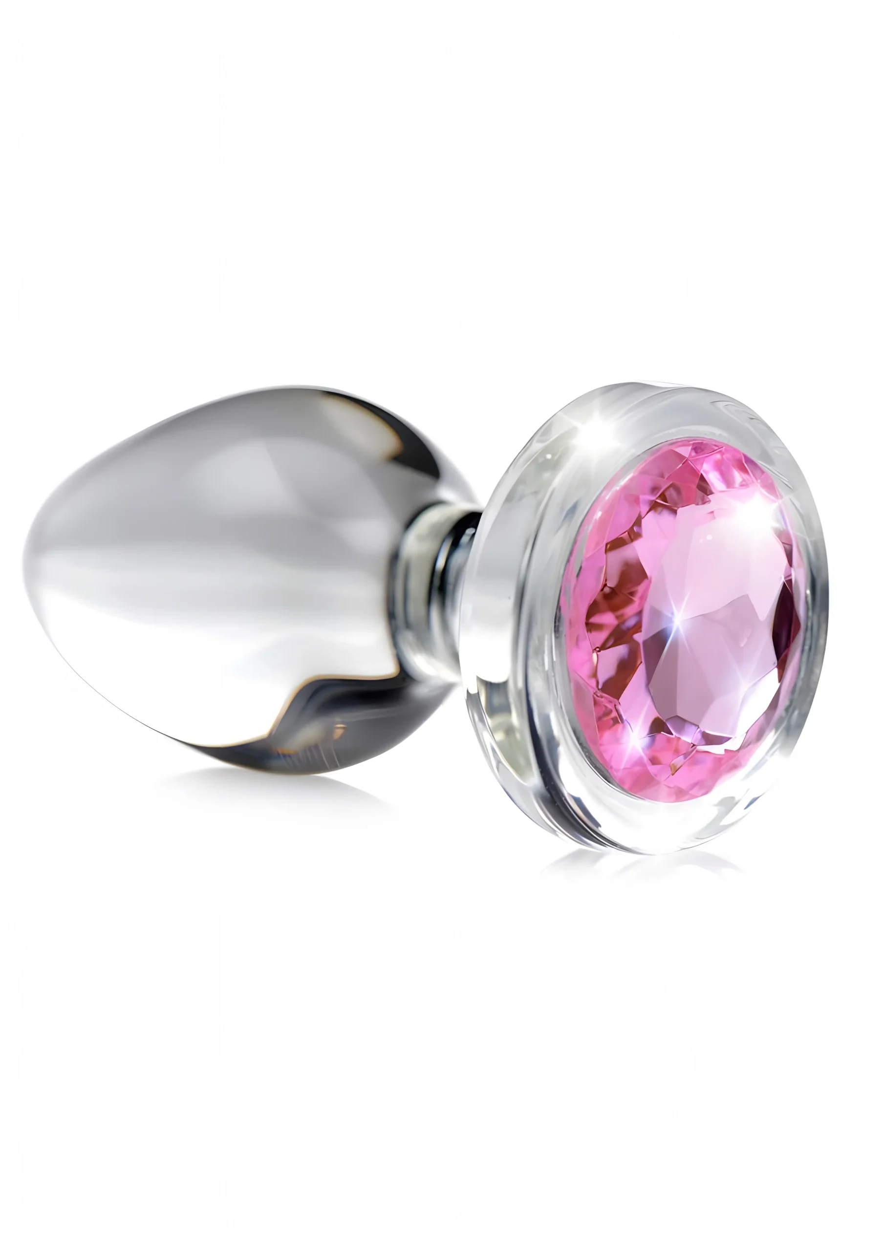Pink Gem Glass Anal Plug Small