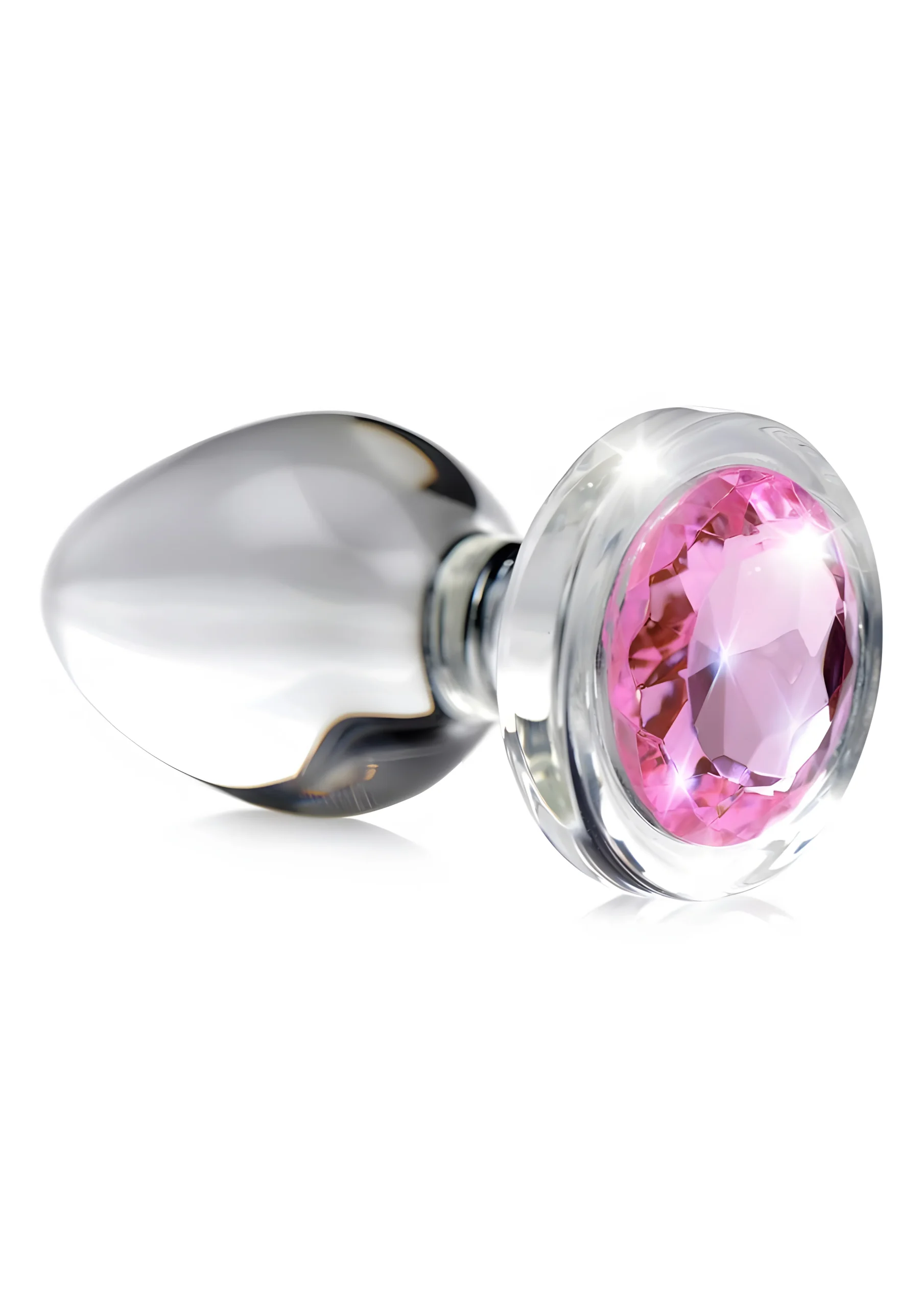 Large Pink Gem Glass Anal Plug