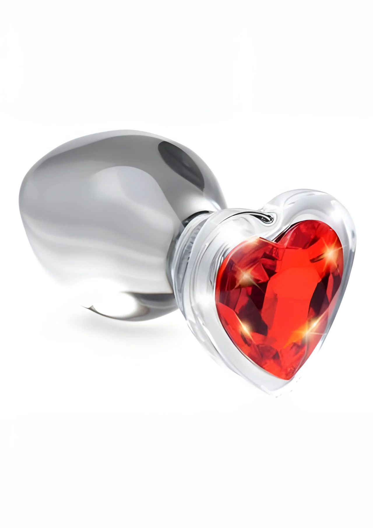 Red Heart Gem Glass Plug Medium