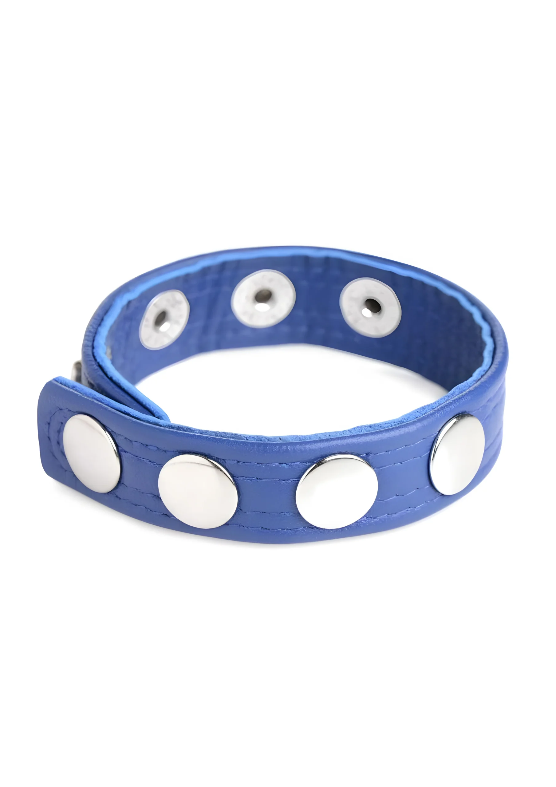 Leather Speed Blue Snap Cock Ring