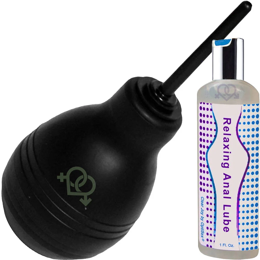Personal Cleansing Douche and Clear Joy Relaxing Anal Lube Combo 1 Fl.Oz