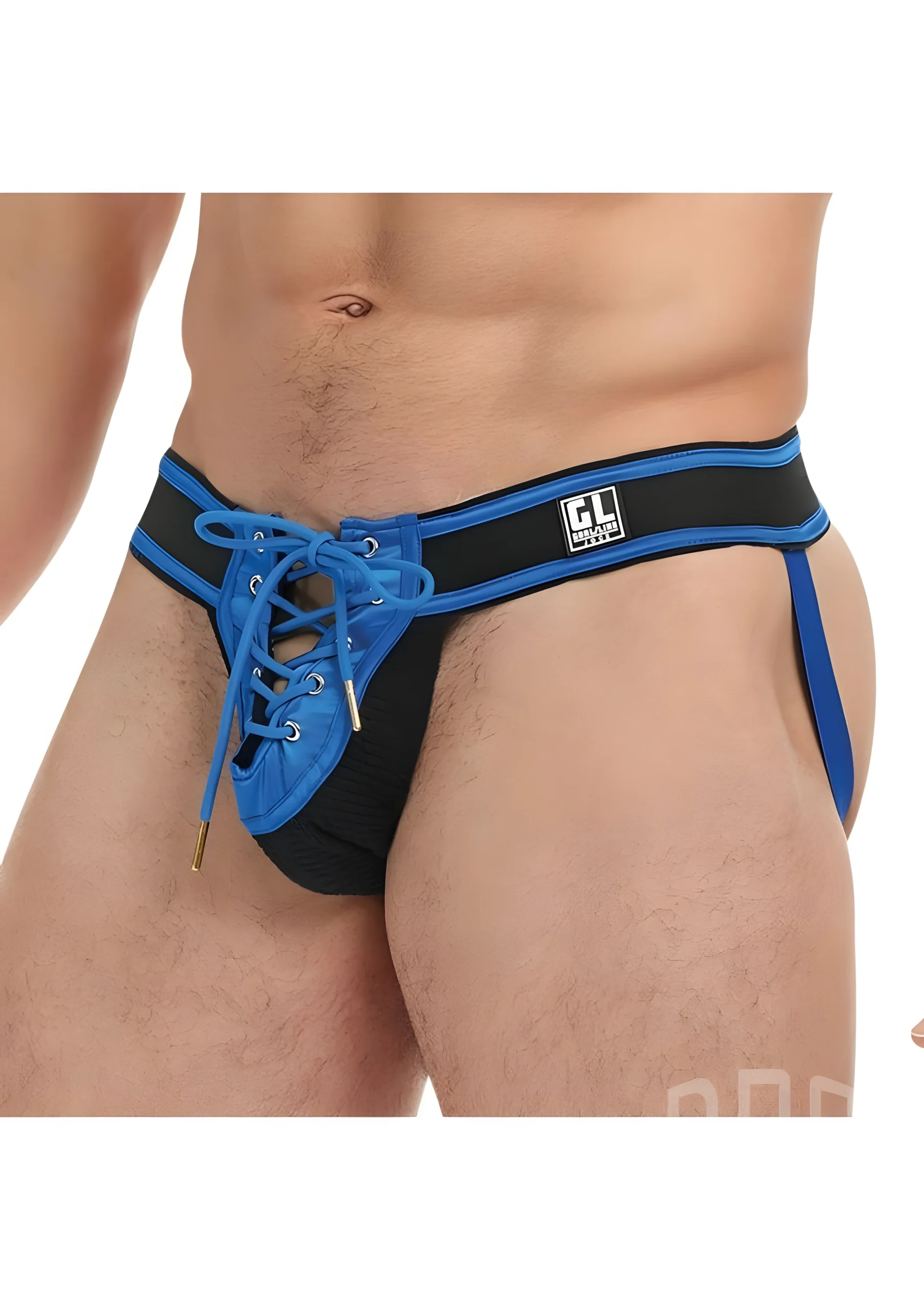 Goal Line Lace Up Jockstrap Blue L/XL