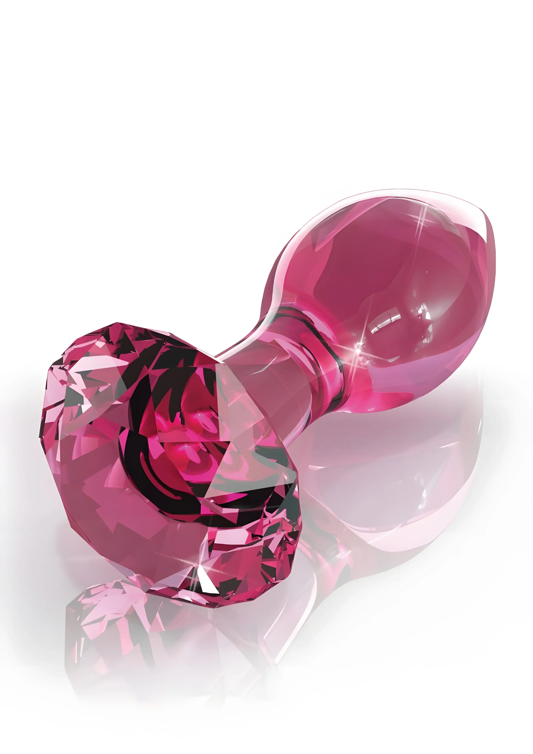 Pink Jewel Glass Butt Plug
