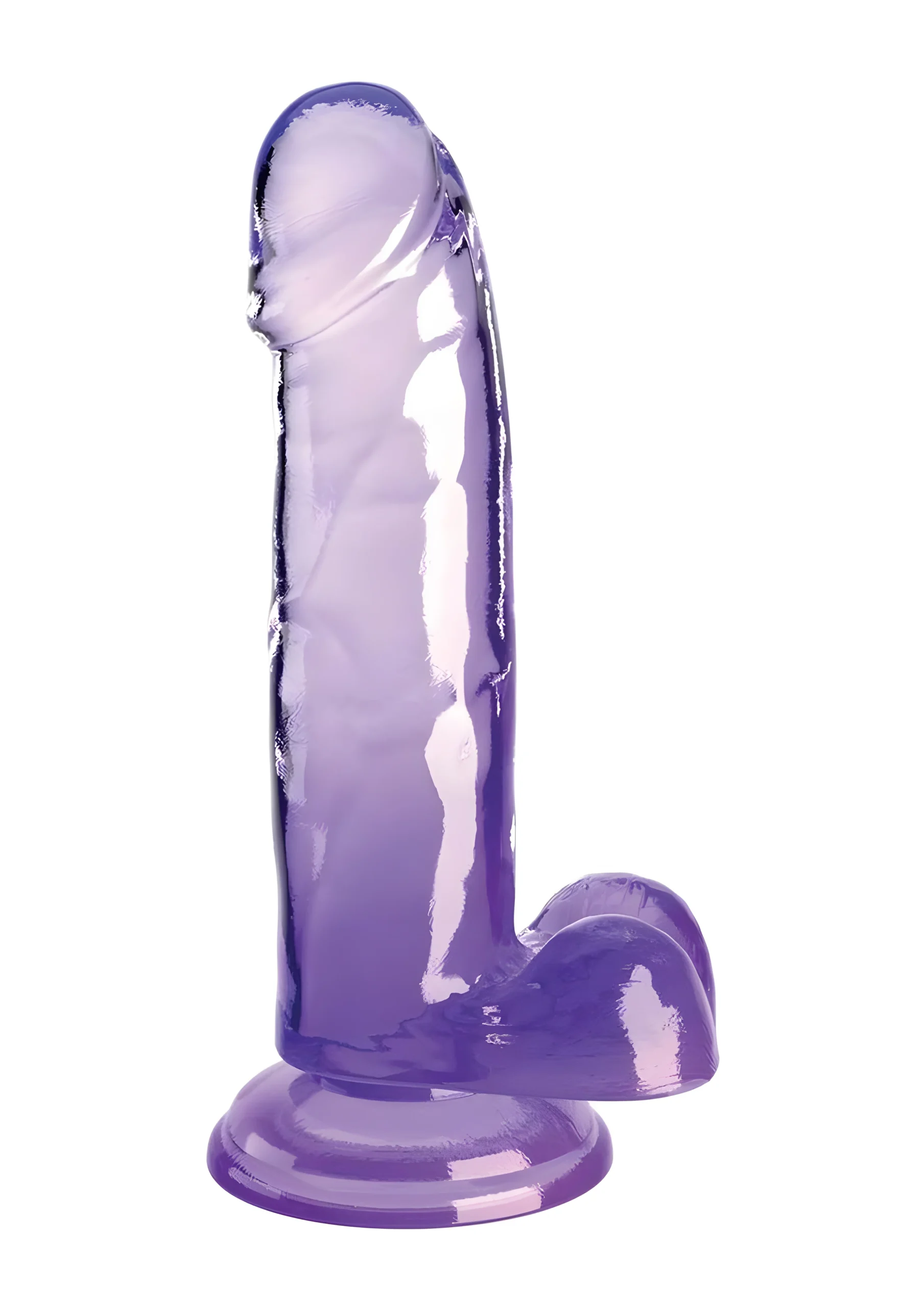 King Cock Clear 7 Inch Dildo Purple