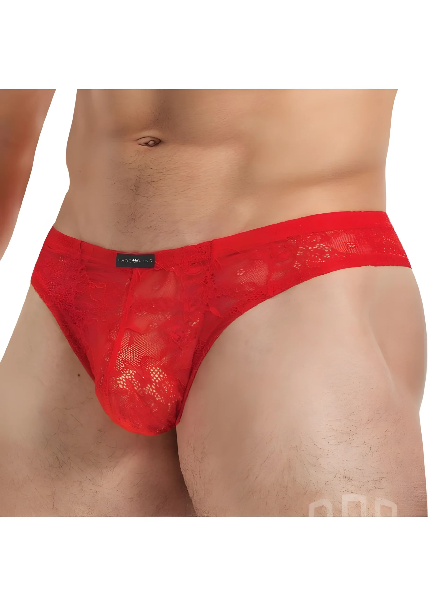 Lace King Low Rise Brazilian Bikini Red L/XL