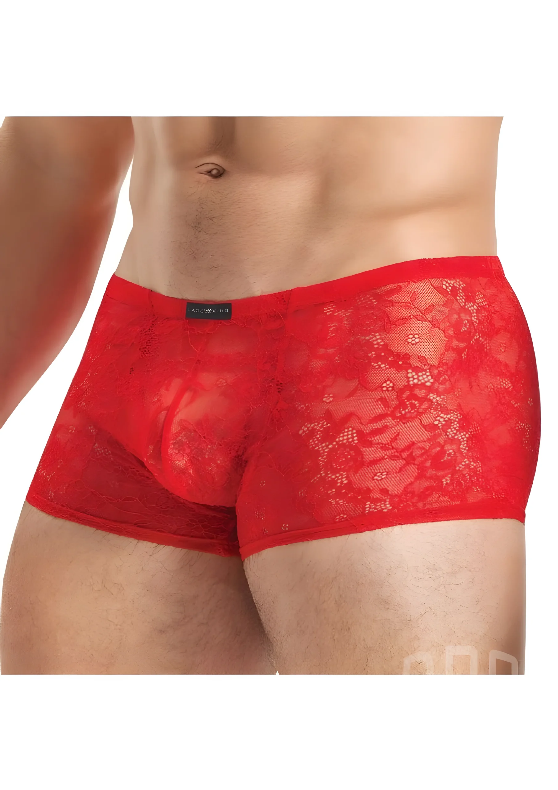 Lace King Low Rise Lace Boxers Red Large Extra Large