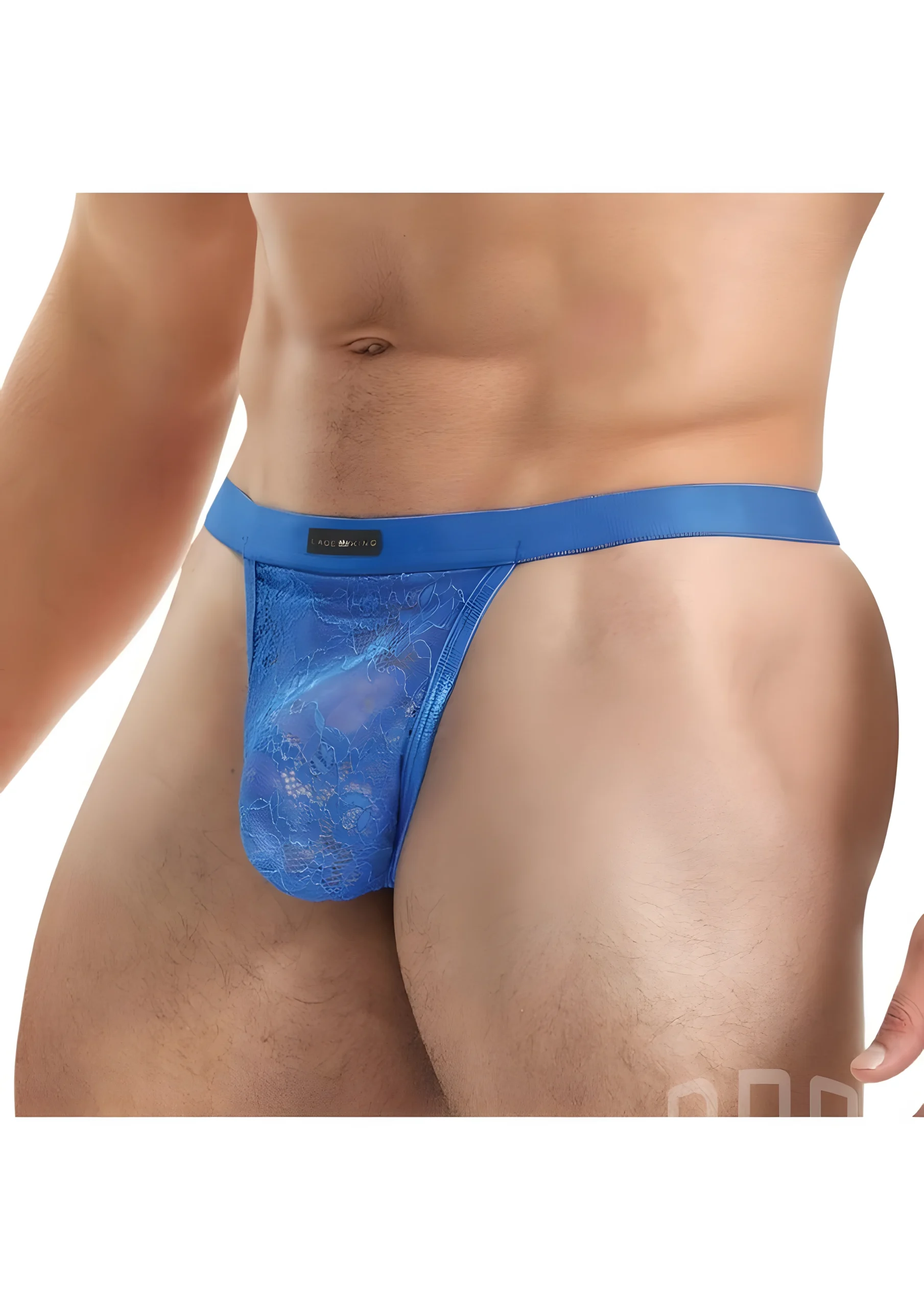 Lace King G-String Blue Large Extra Large