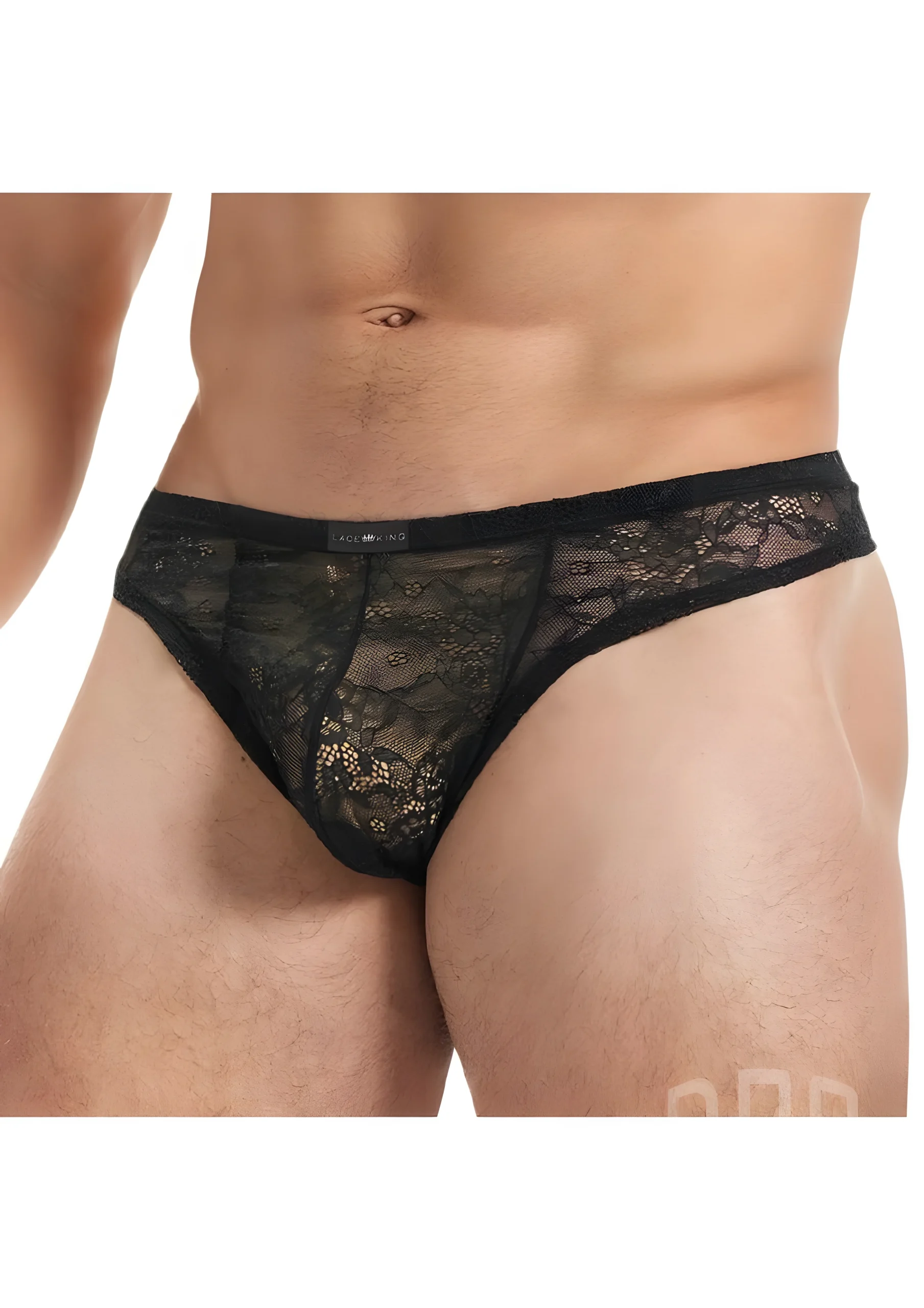 Lace King Thong Black L/XL