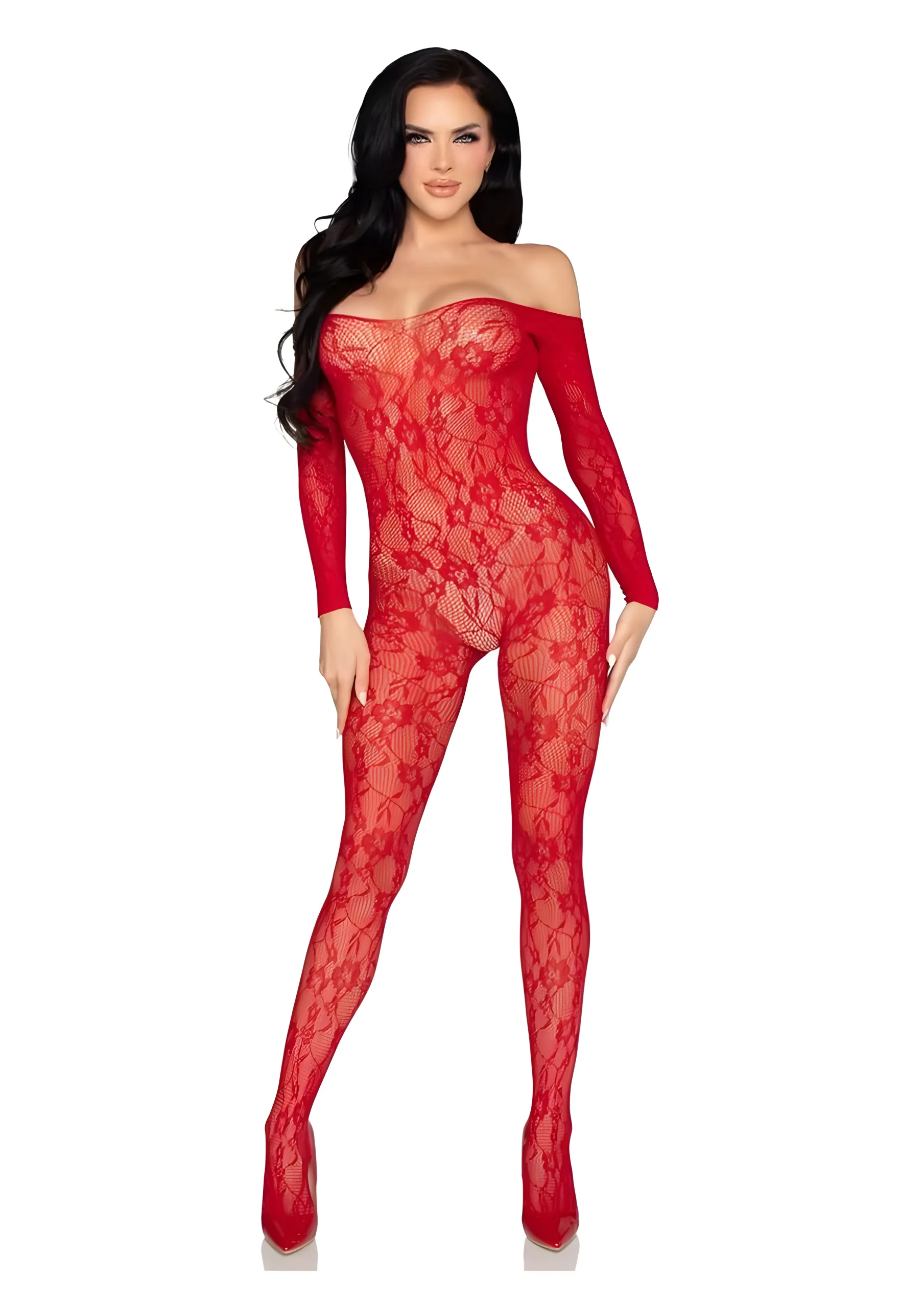 Red Lace Bodystocking