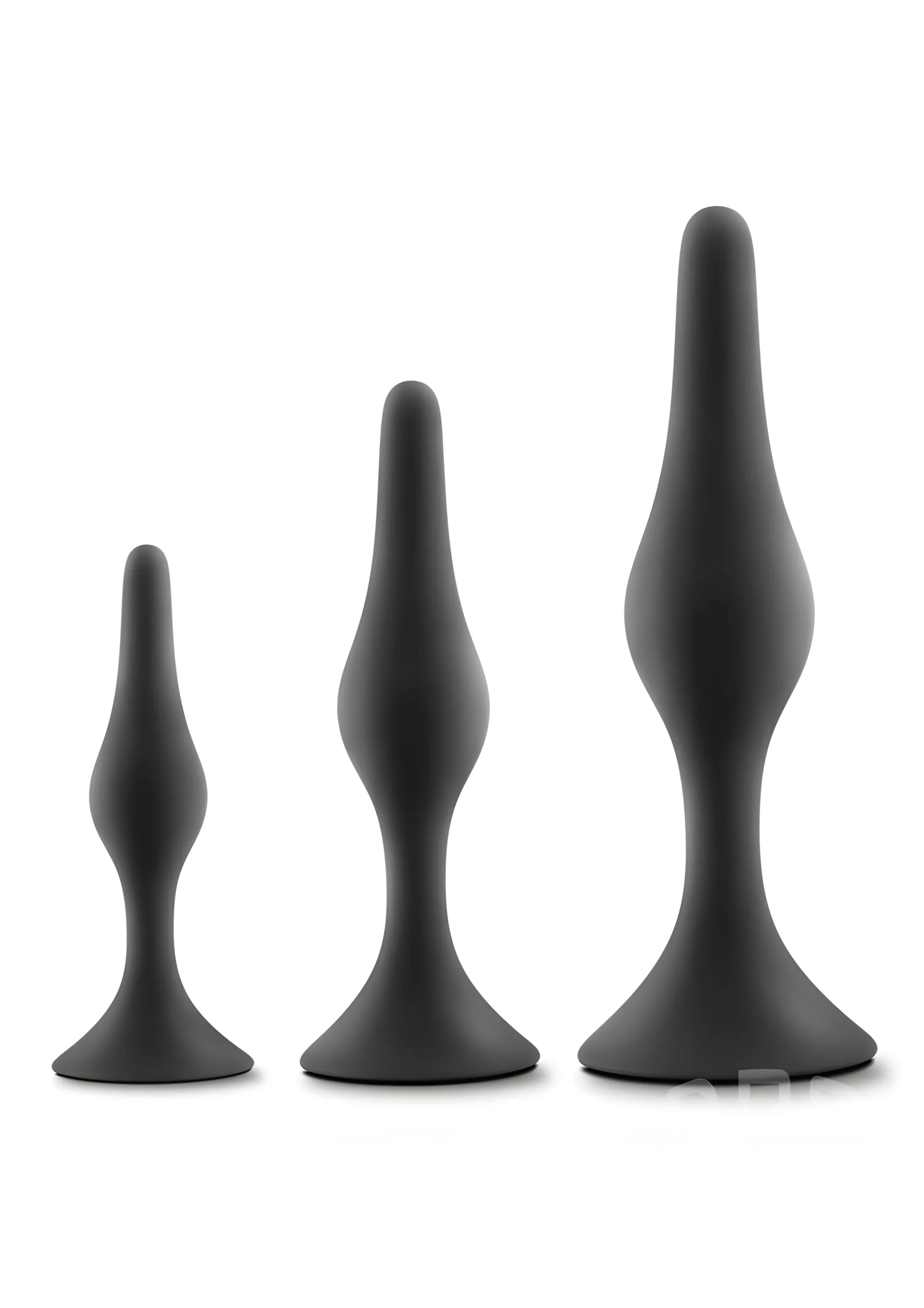 Luxe Beginner Kit Black Anal Plug With Suction Cup Base