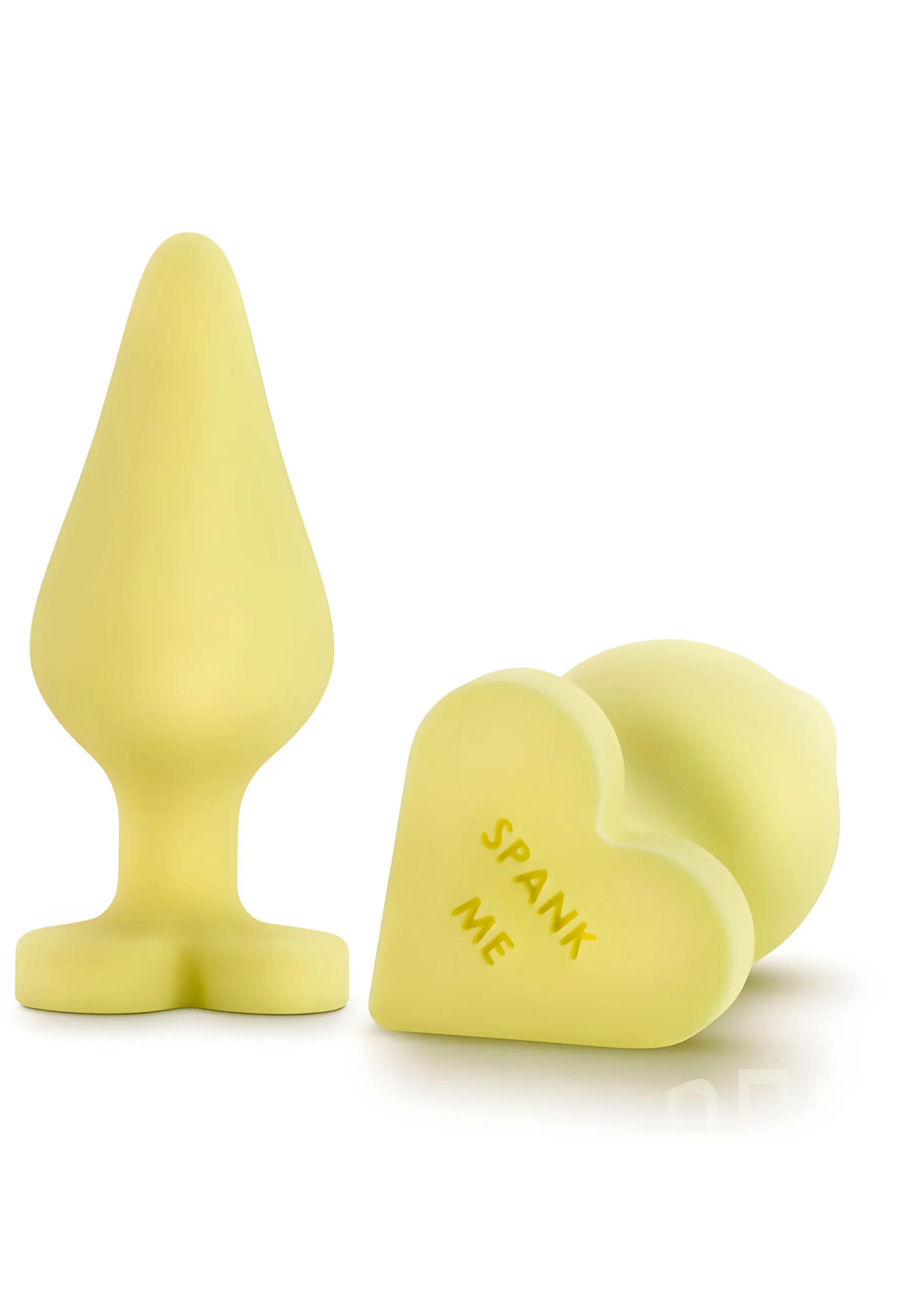Naughty Candy Heart Spank Me Yellow Plug