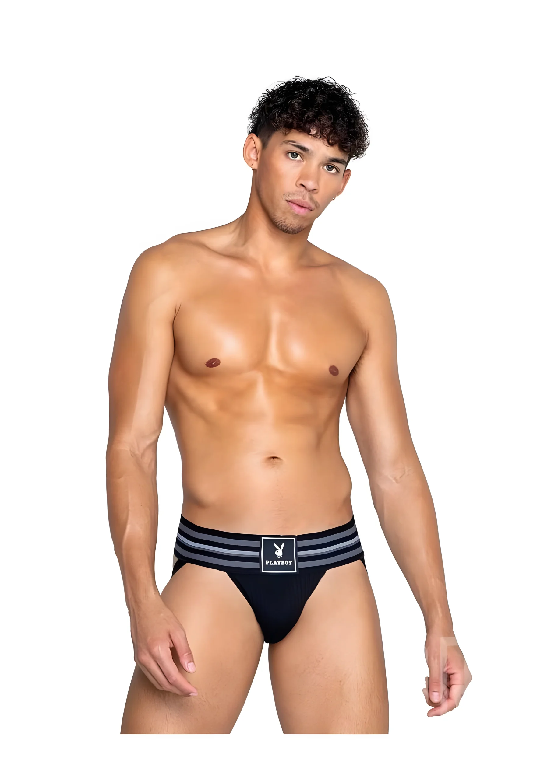 Playboy Mens Locker Room Classic Jock XL Black