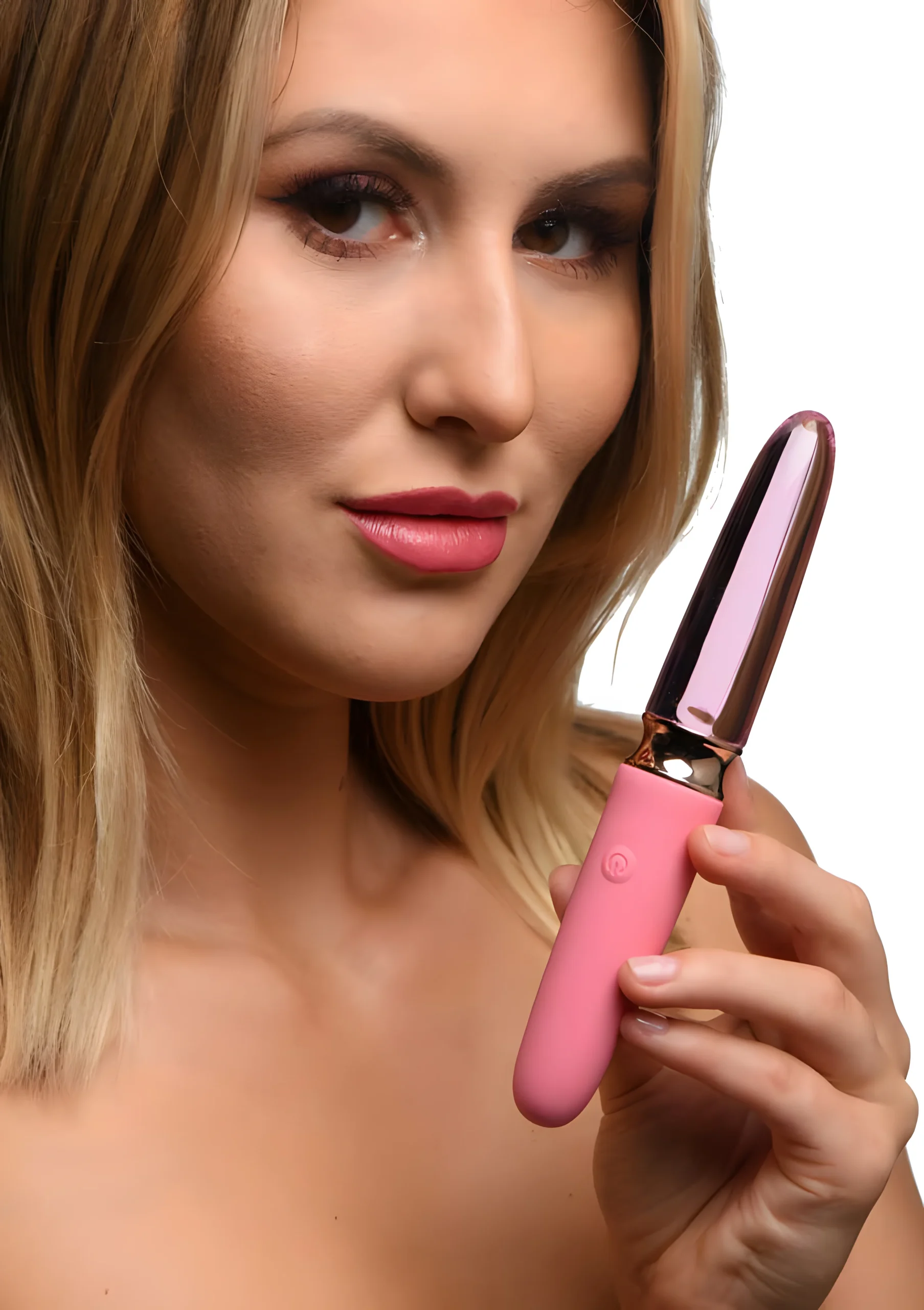 Rose Dual Ended Silicone Glass Vibrator