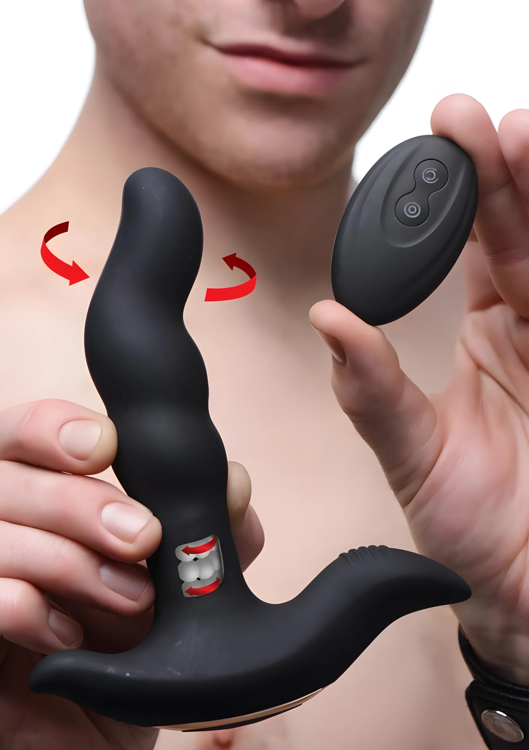 Rimstatic Silicone Curved Rotating Anal Plug