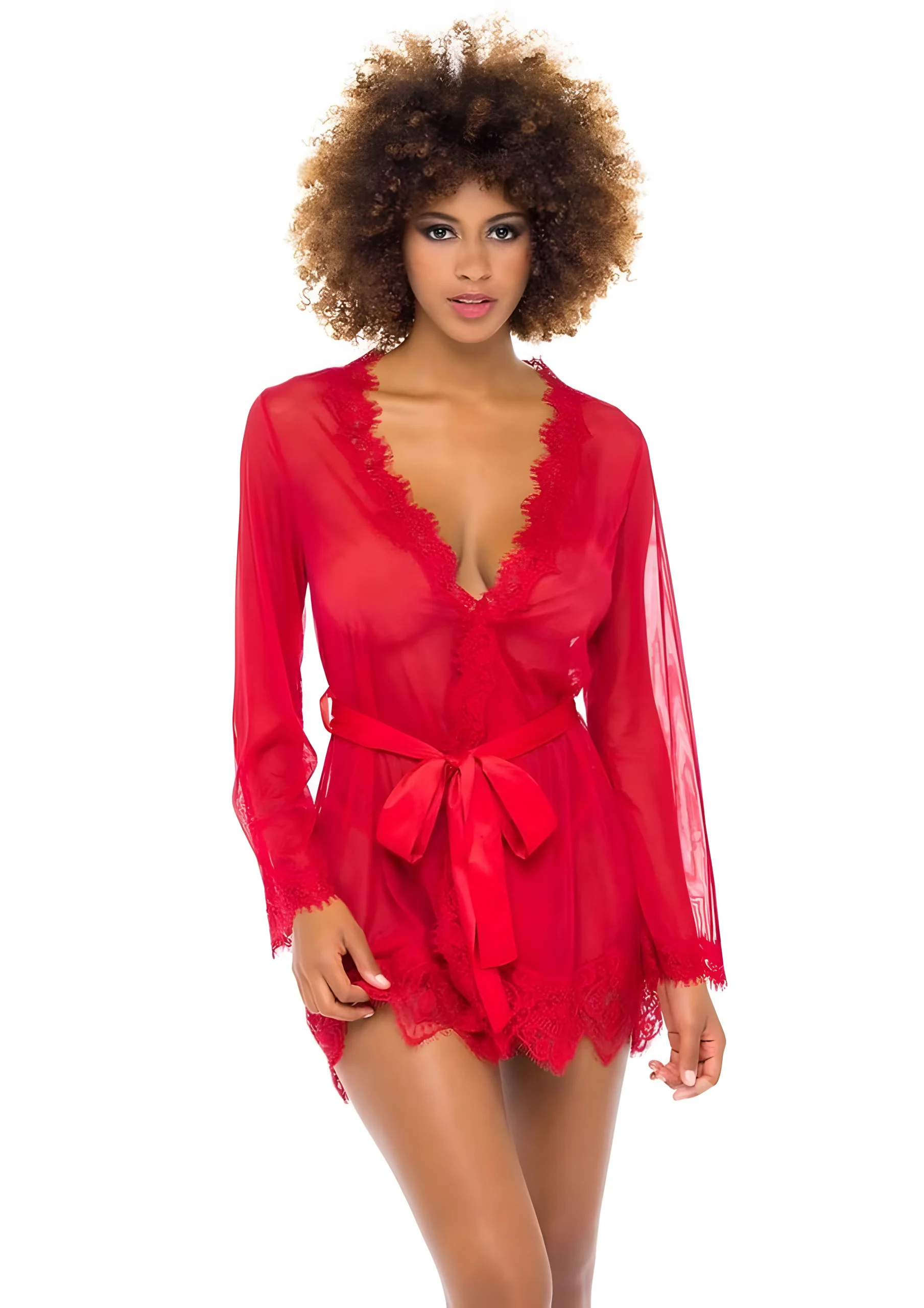 Provence Sheer Robe Red L/XL