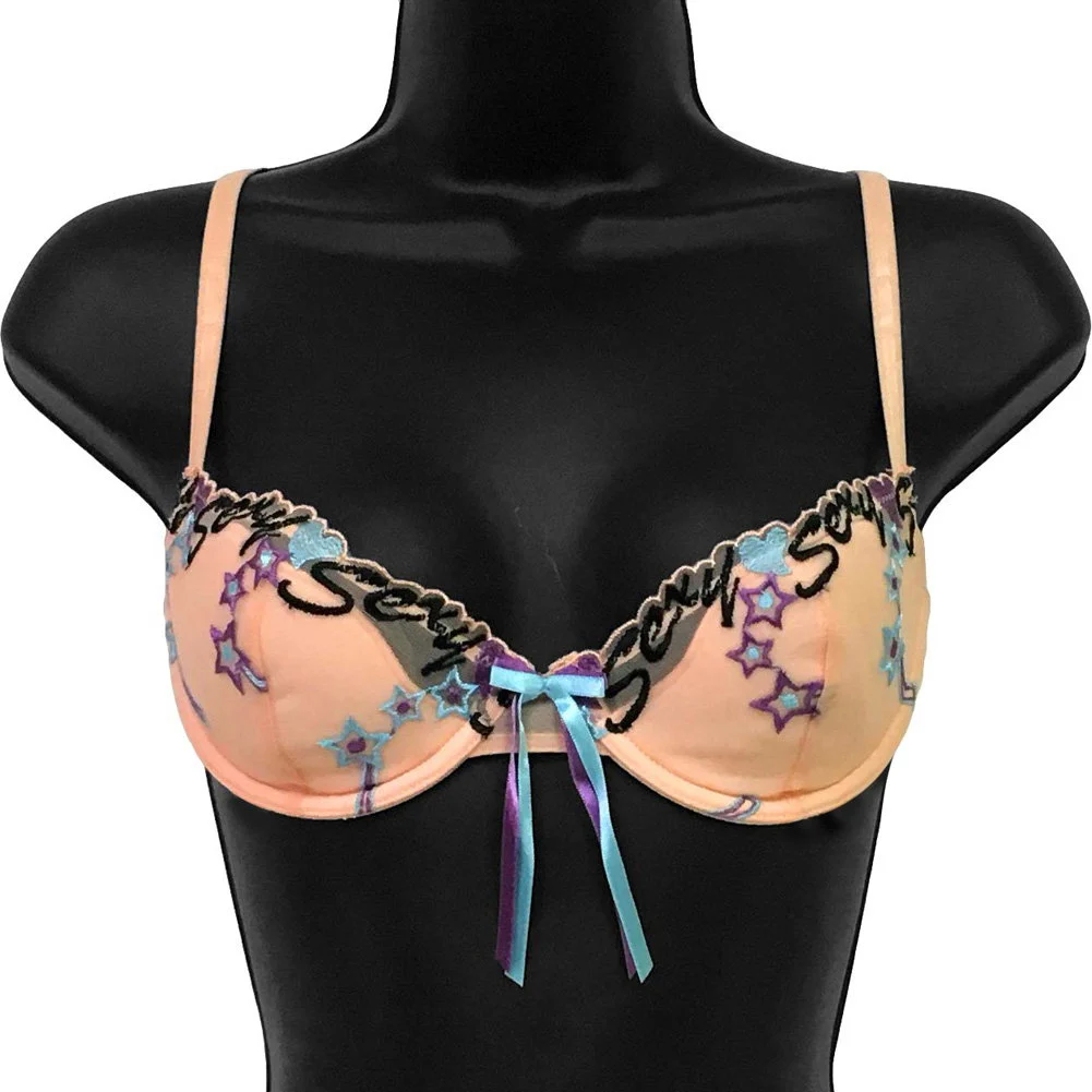 Necessary Objects Sexy Sadie Uplifting Underwire Bra, 34B, Peach Puff