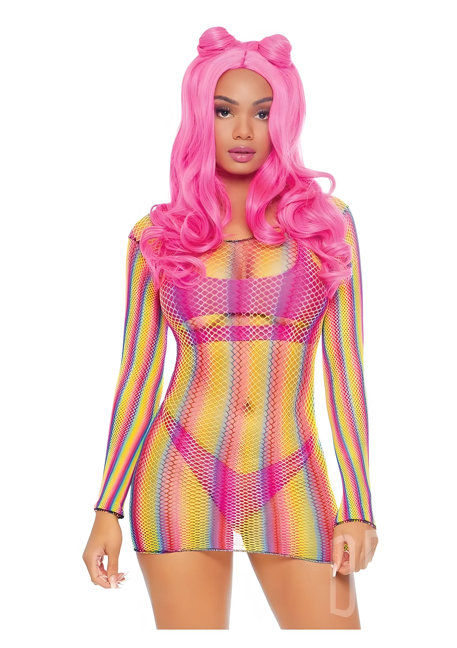 Not Sorry Rainbow Net Dress