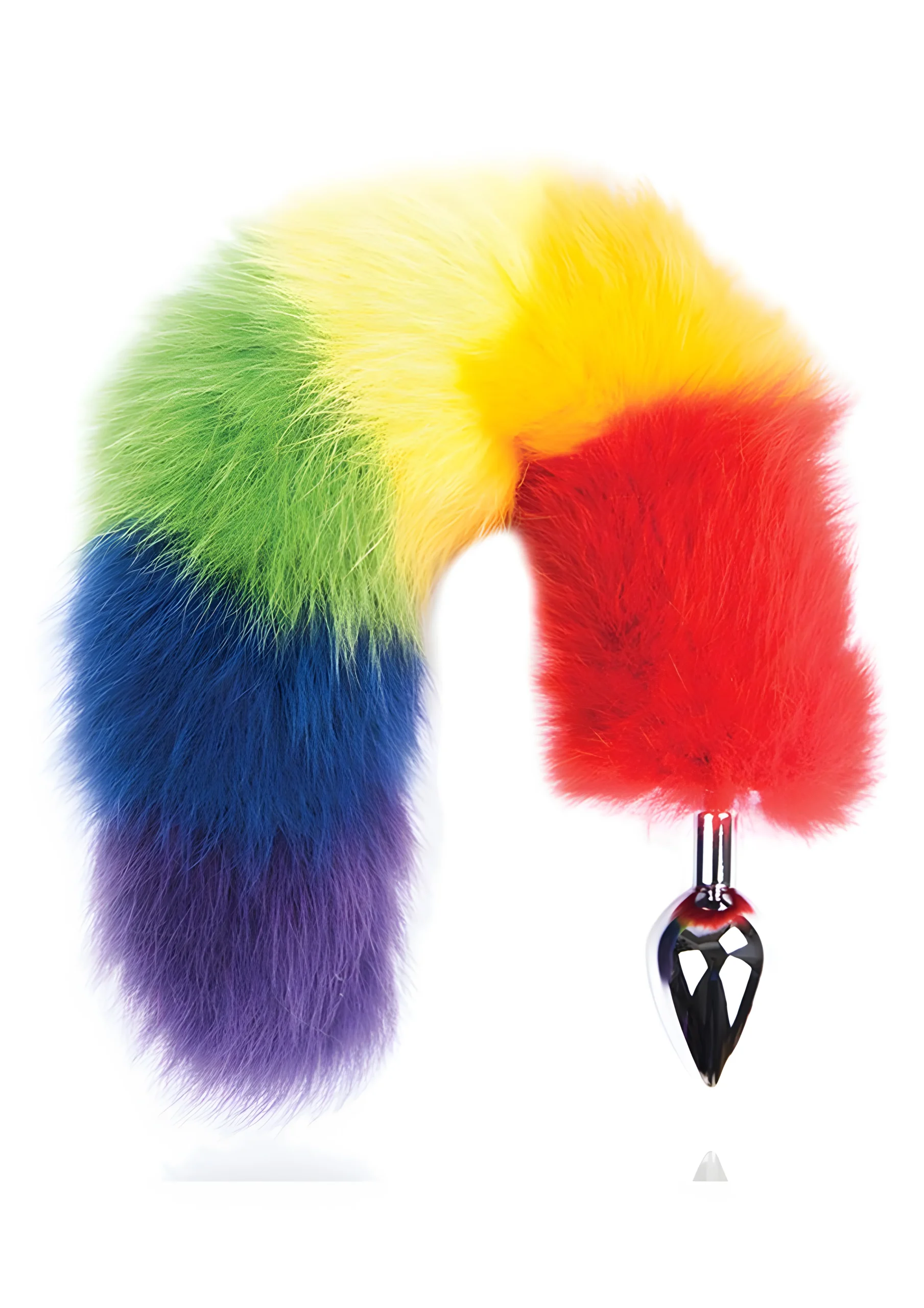 Rainbow Fox Tail Butt Plug