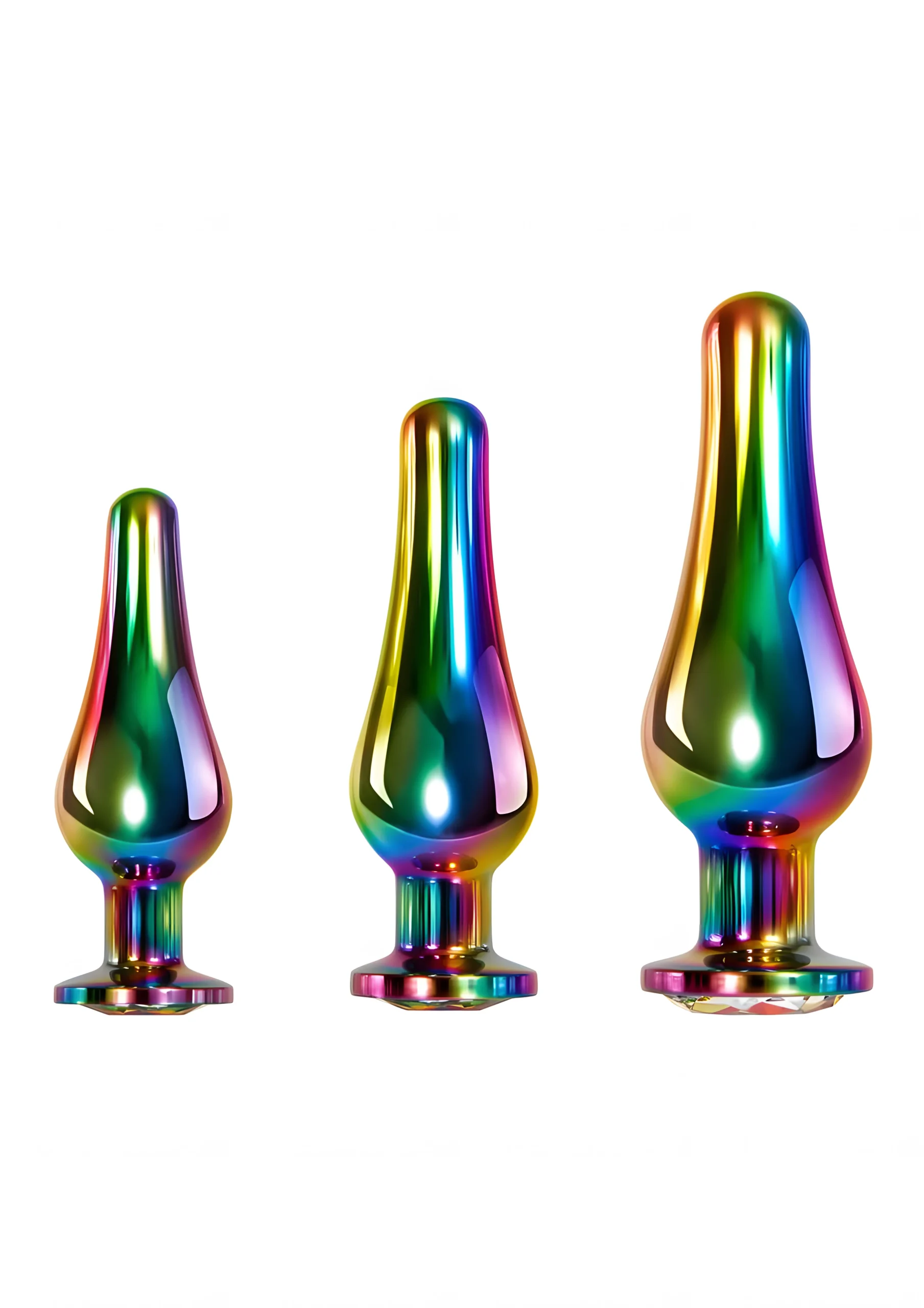 Rainbow Metal Butt Plug Set