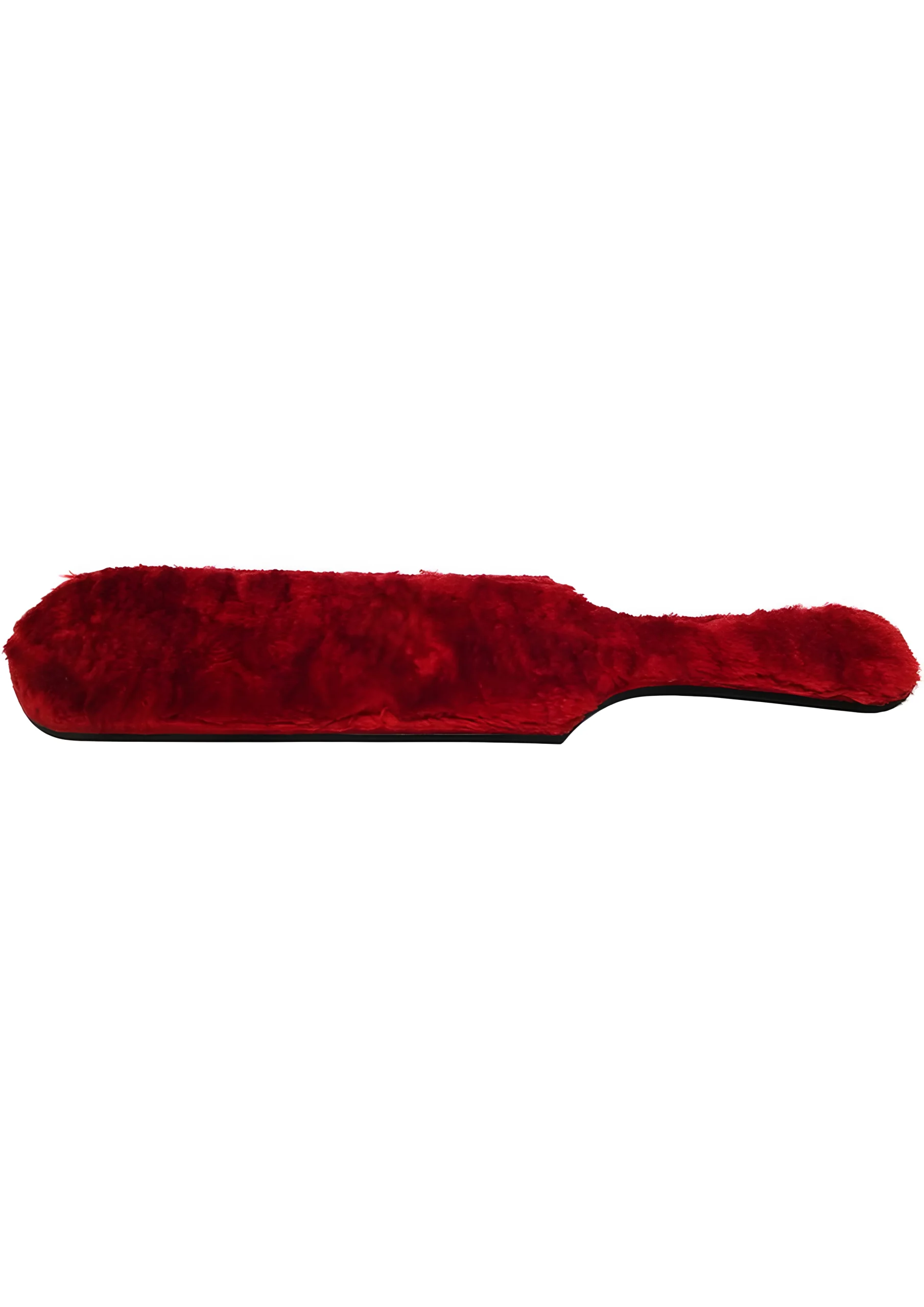 Rouge Black Leather Paddle With Red Fur