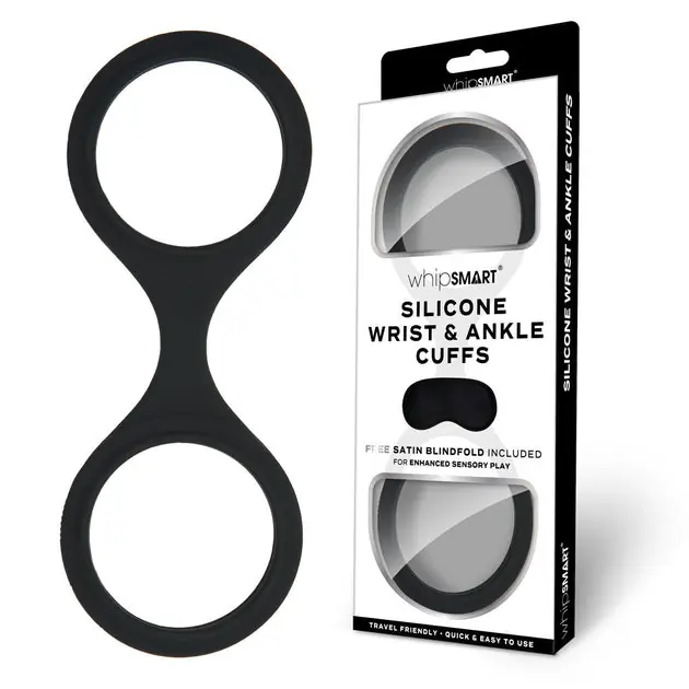 WhipSmart Silicone Wrist & Ankle Cuffs – Black Clearance