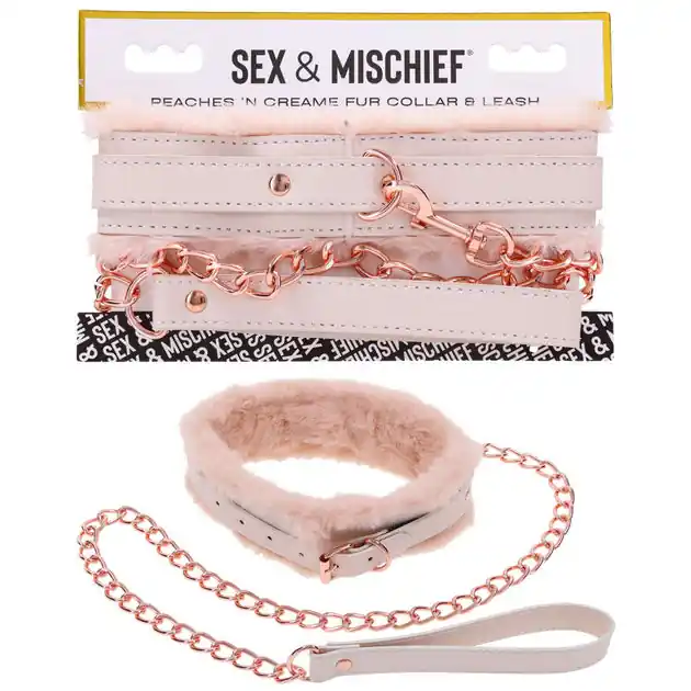 Wholesale Sex & Mischief Peaches n CreaMe Fur Collar & Leash