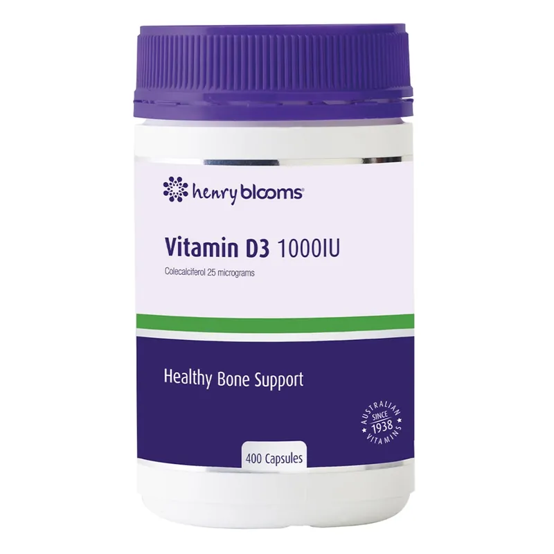 Henry Blooms Vitamin D3 1000IU 400 Capsules Warranty Included