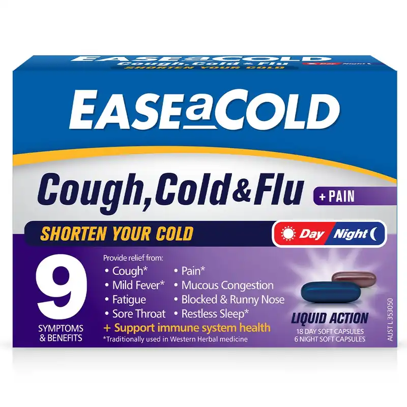 Ease a Cold Cough Cold & Flu Day & Night 24 Capsules Buy Online