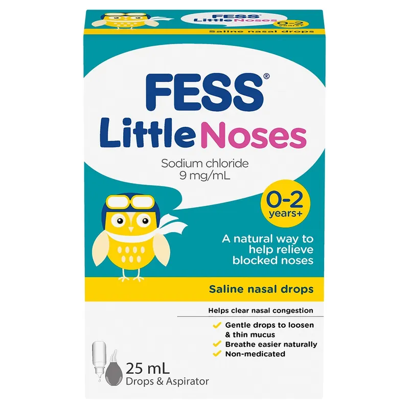 Order Now Fess Little Noses Saline Nasal Drops 25ml + Aspirator