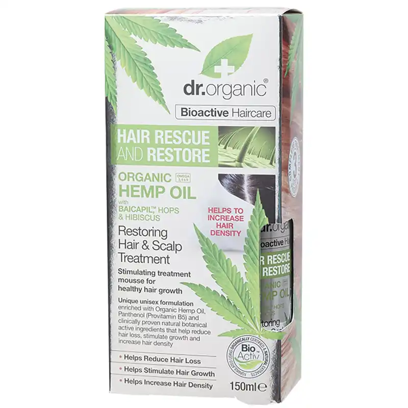 Worldwide Shipping Dr Organic Hemp Oil Restoring Hair & Scalp Treatment 150ml