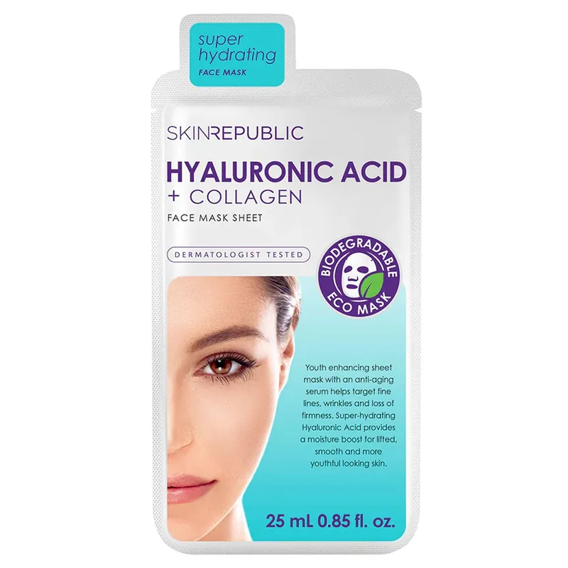 Skin Republic Hyaluronic Acid + Collagen Face Mask Sheet Price Drop