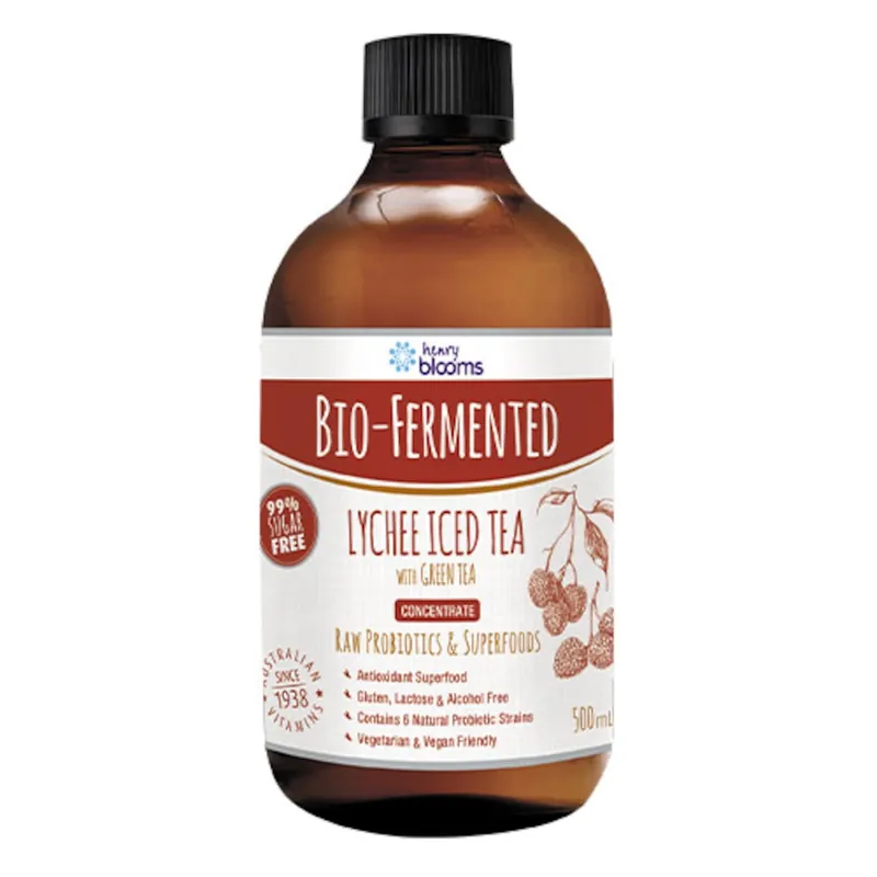 Wholesale Henry Blooms Bio Fermented Lychee Iced Tea with Green Tea 500ml