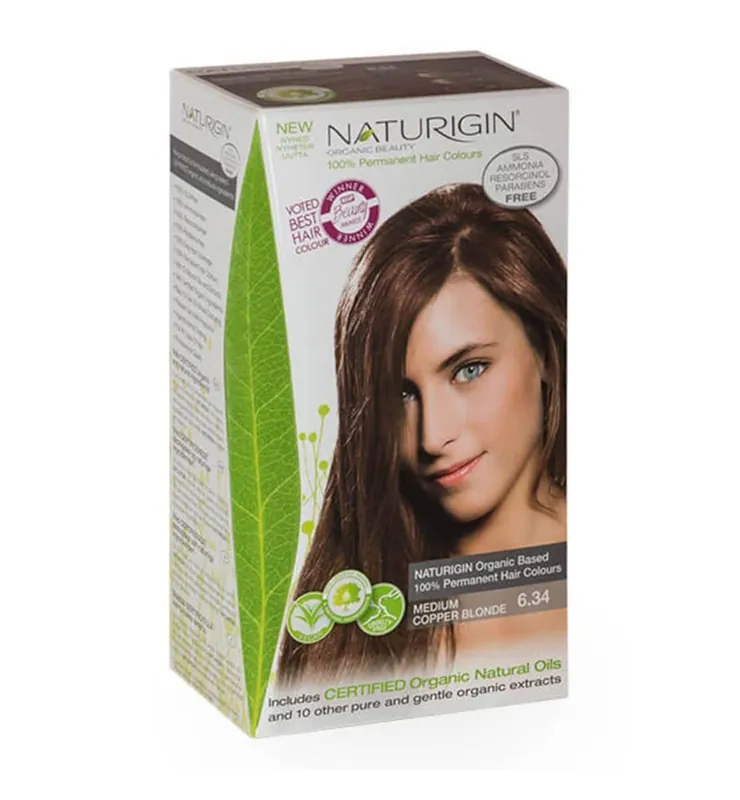 Naturigin 6.34 Medium Copper Blonde Natural Permanent Hair Colour Place Order