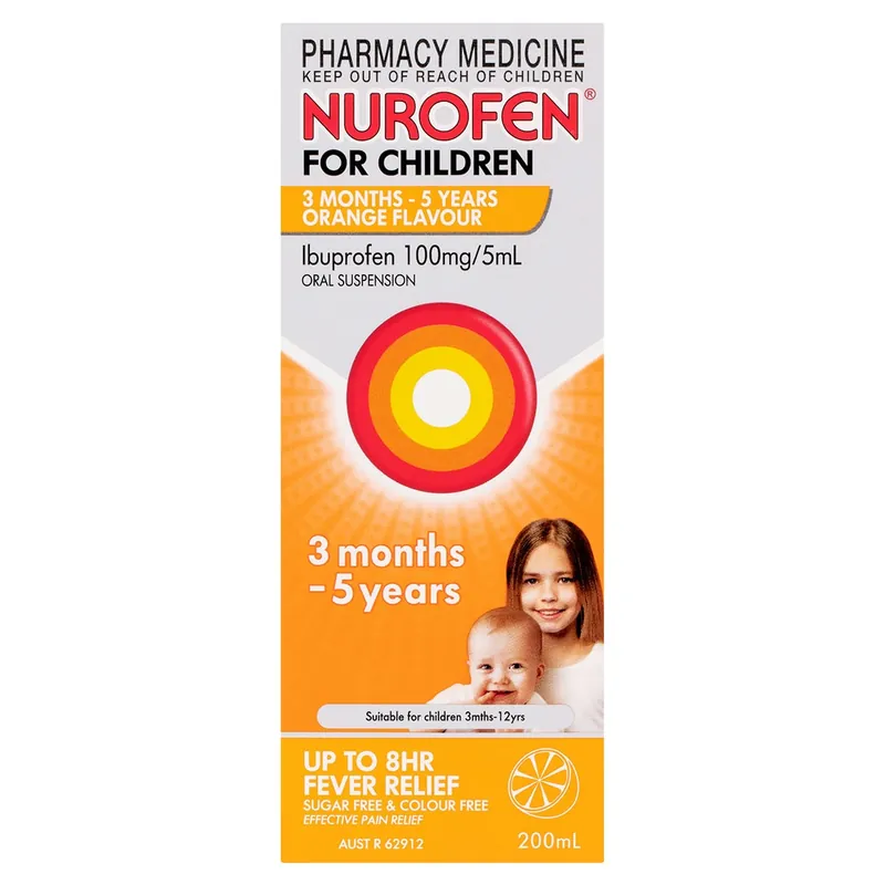 Wholesale Nurofen for Children 3 Months – 5 Years Pain & Fever Relief Orange 200ml