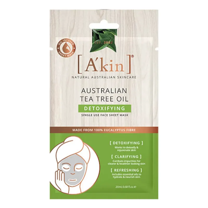 Akin Australian Tea Tree Oil Detoxifying Face Sheet Mask 1 Pack One Day Deal