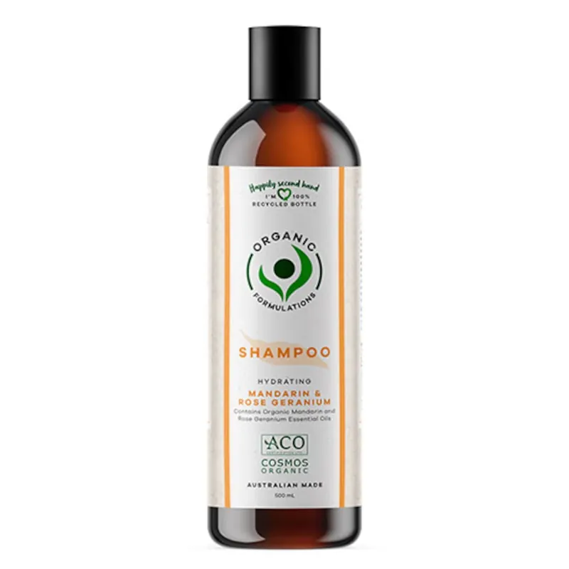 Direct From Factory Organic Formulations Mandarin & Rose Geranium Shampoo 500ml