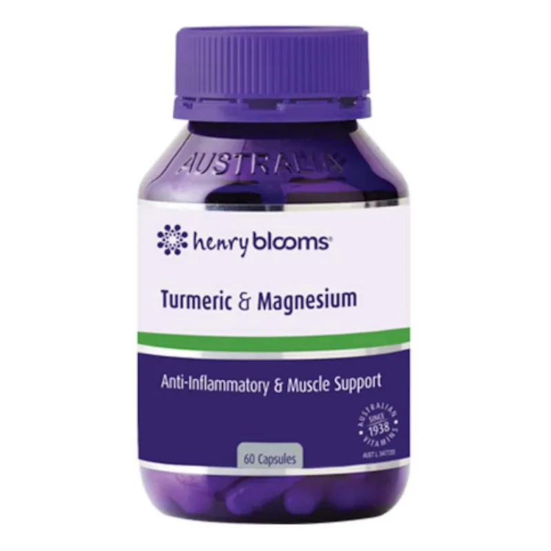 Best Price Henry Blooms Turmeric & Magnesium 60 Capsules