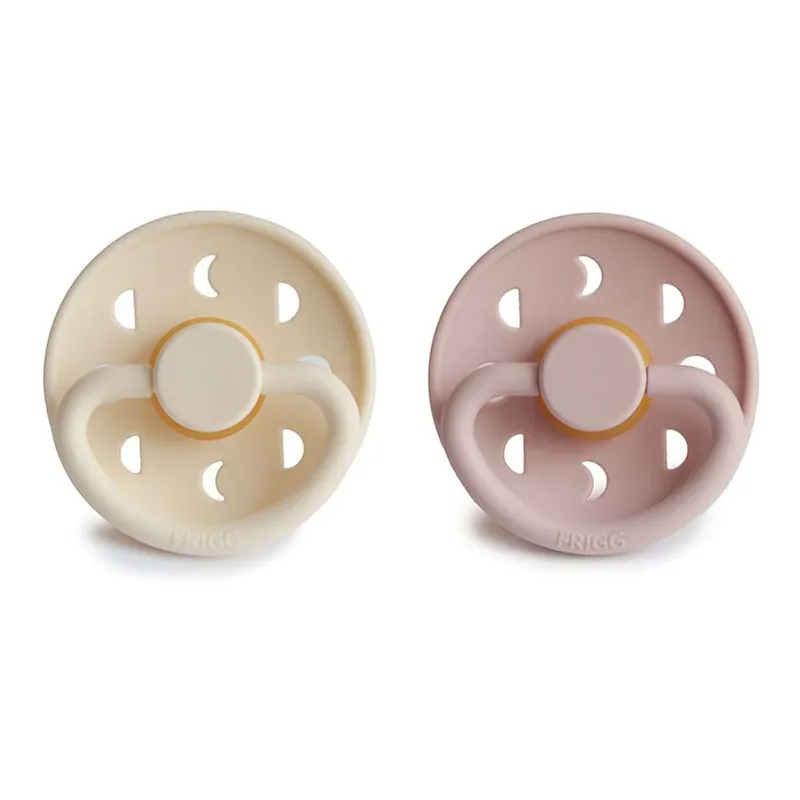 FRIGG 0-6 Months Moon Phase Pacifier Blush/Cream 2 Pack Last Chance