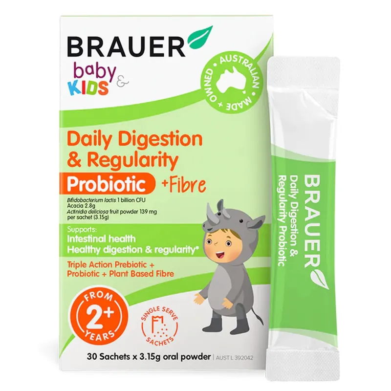 High Quality Brauer Baby & Kids Daily Digestion & Regularity Probiotic for Kids 30 Sachets