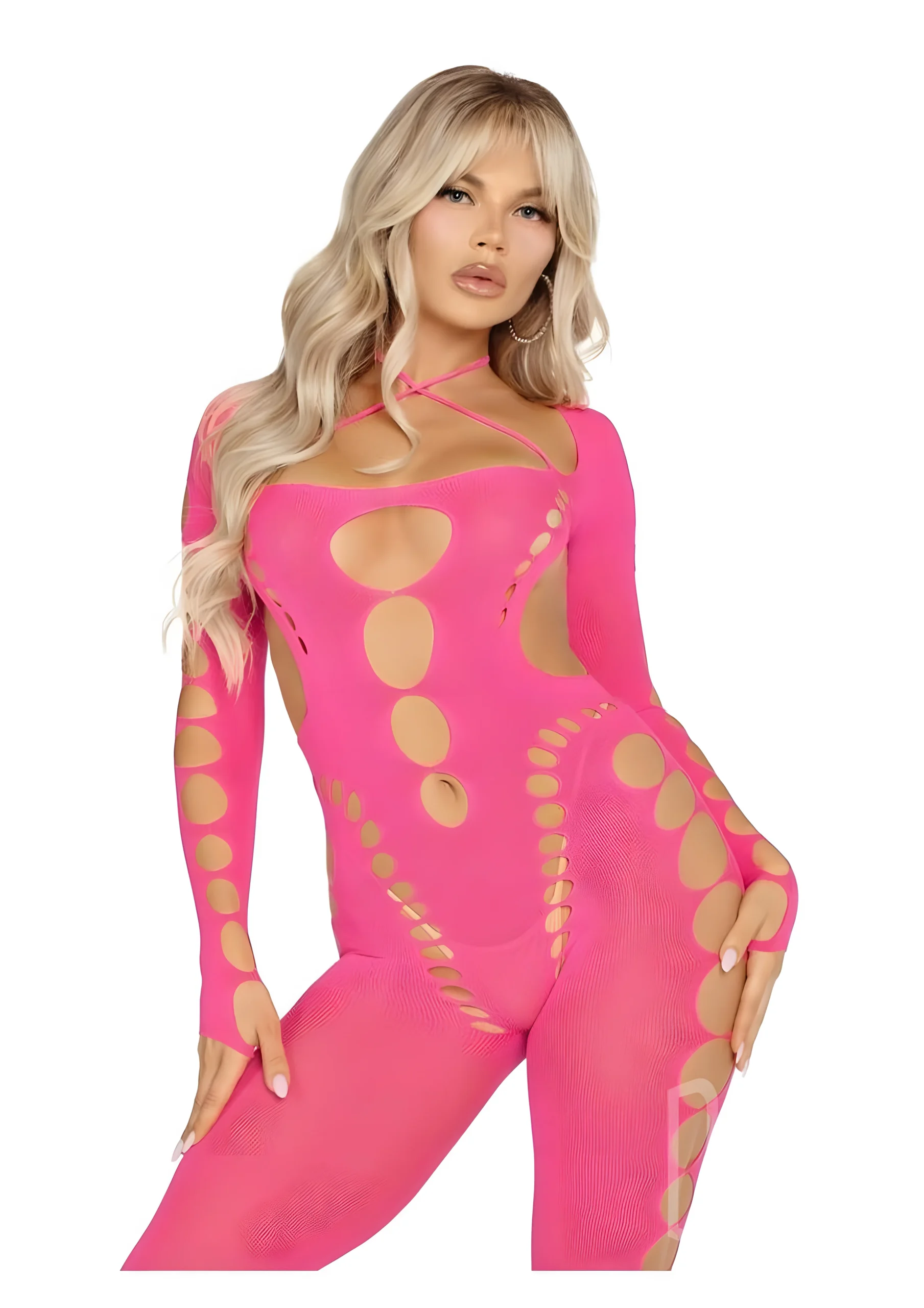 Reckless Intentions Pink Footless Bodystocking