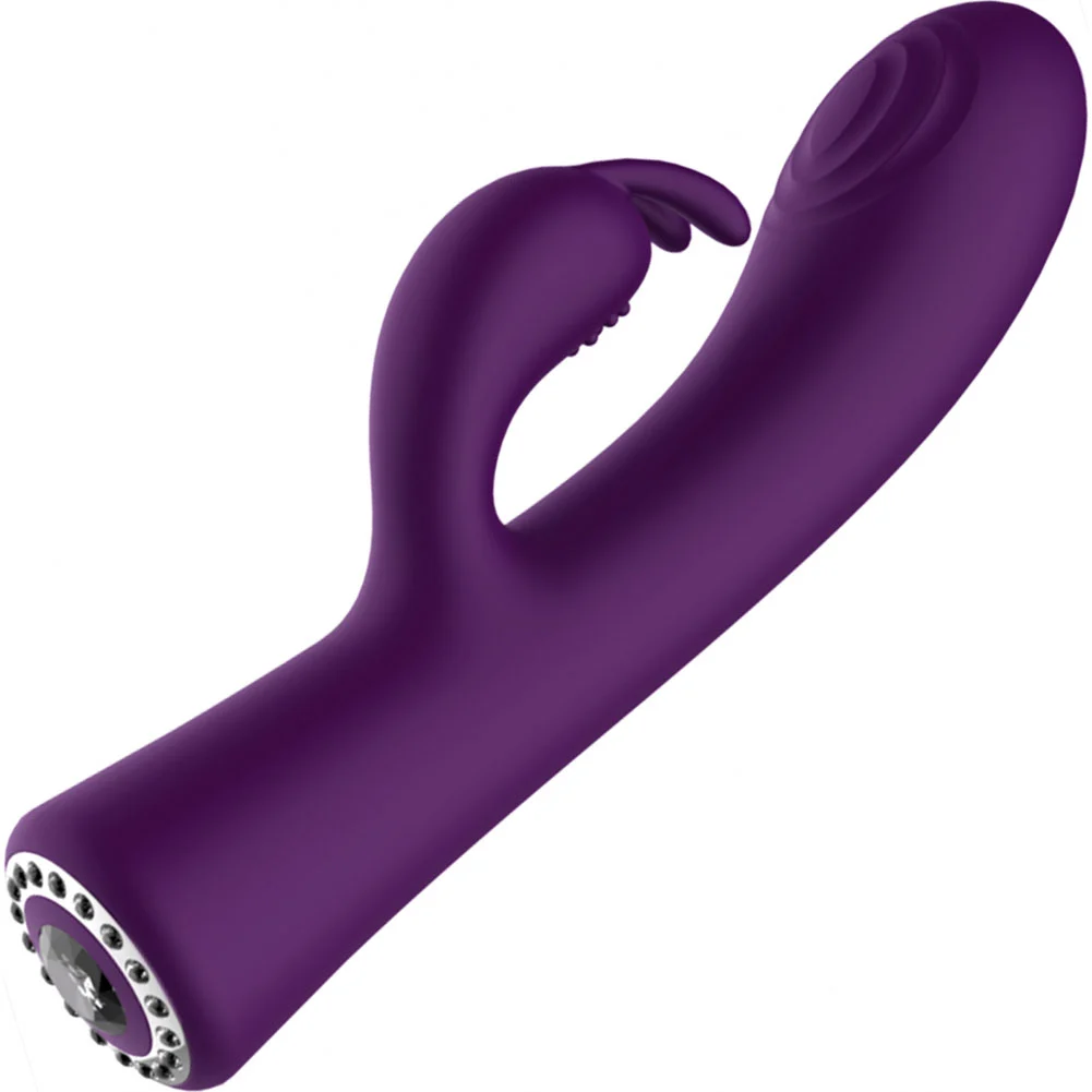 Discretion Rabbit Lux Vibrator with Diamond Feature Bottom, 7.6", Purple