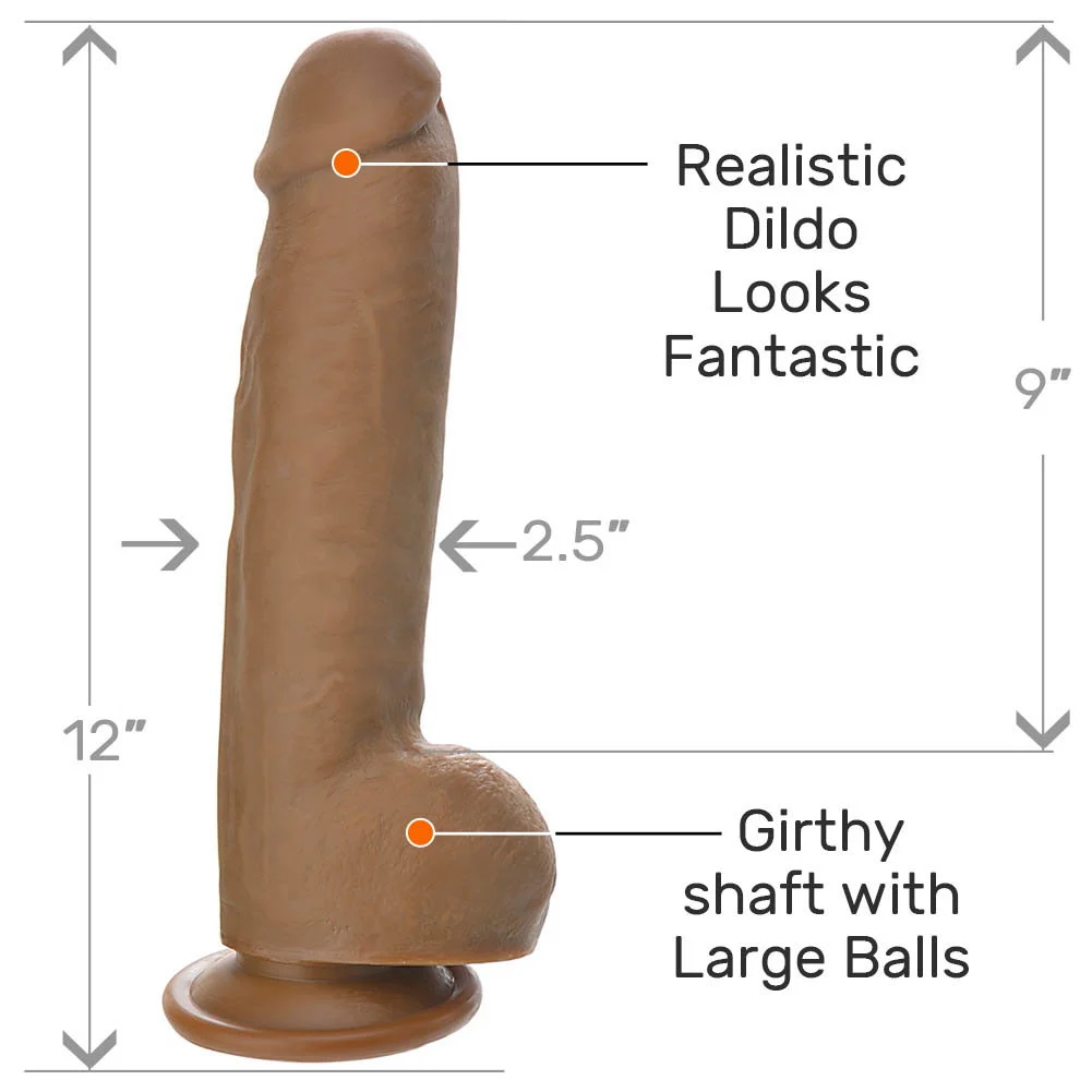 Adam and Eve Adams Colossal Realistic Dildo, 12", Mocha