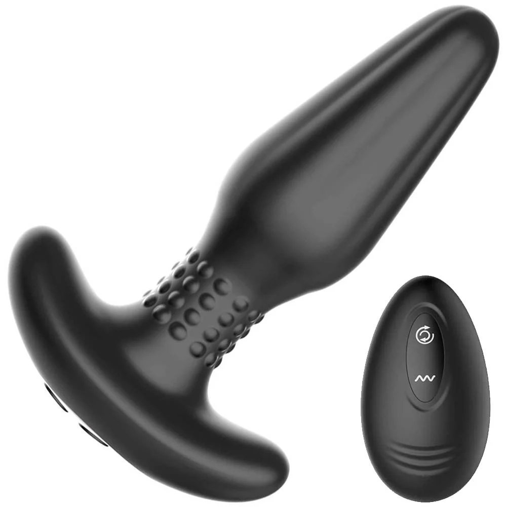 Adam & Eve Carl Jr. Vibrating and Rimming Plug, 6", Black
