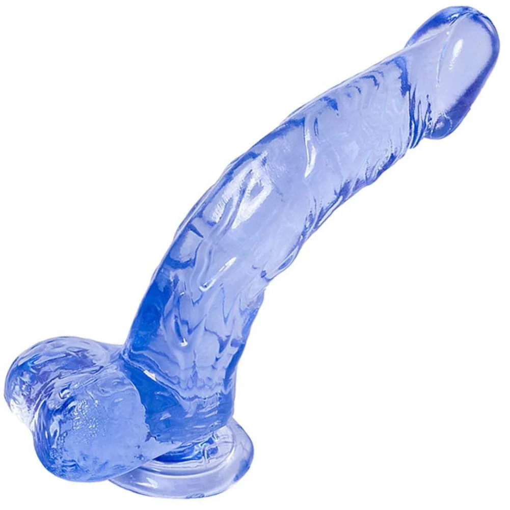 Adam and Eve Cool Curve Jelly Dong, 8", Blue